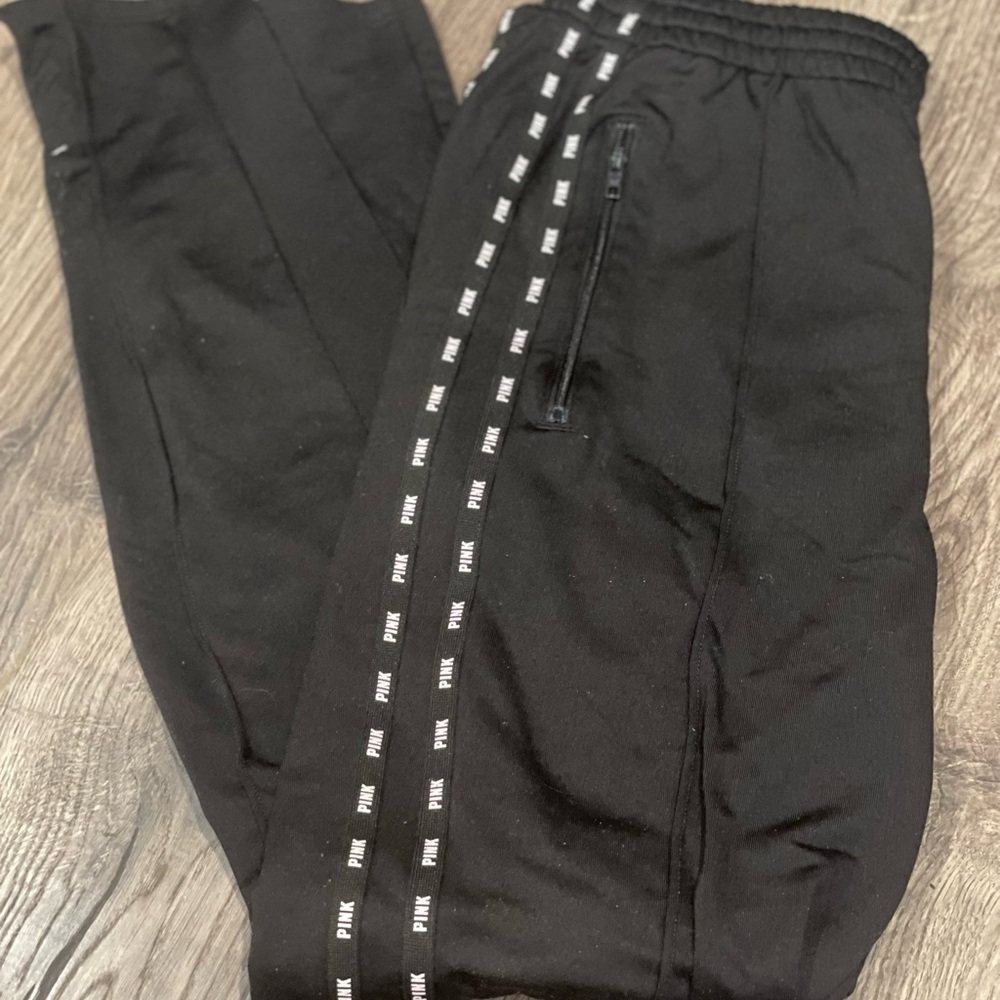 Black Joggers with Logo Stripe
